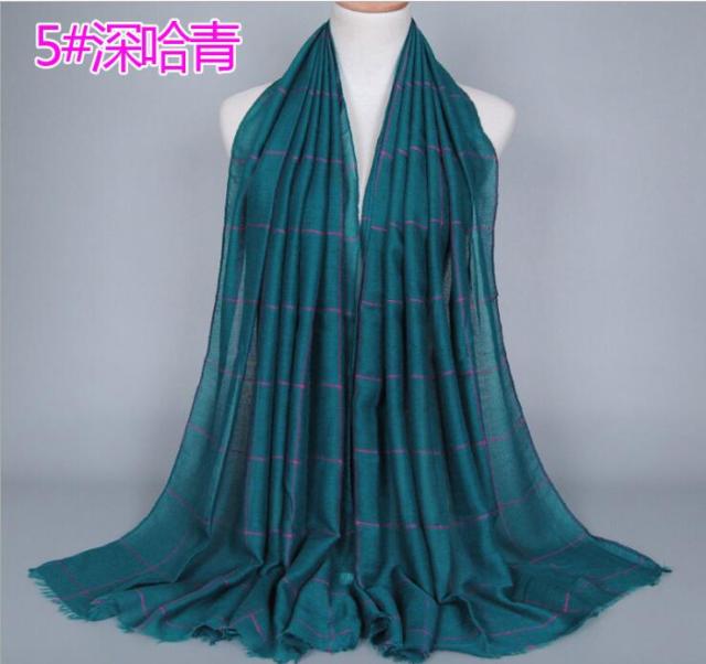 1pc Classic Plaids Tartan Cotton Voile Muslim Hijab Scarf for Ladies