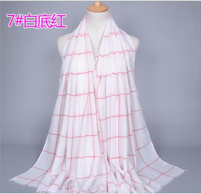 1pc Classic Plaids Tartan Cotton Voile Muslim Hijab Scarf for Ladies