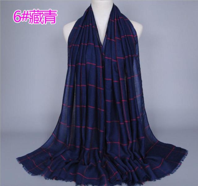 1pc Classic Plaids Tartan Cotton Voile Muslim Hijab Scarf for Ladies