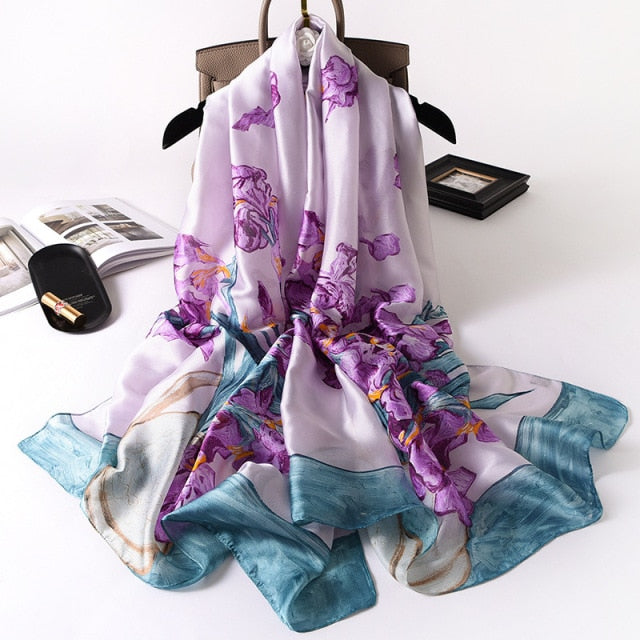 2022 Luxury Silk Scarf Brand Designer for women & girls