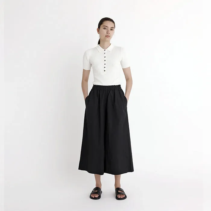 7115 By Szeki Collar Ribbed Short Sleeve T-Shirt Off White