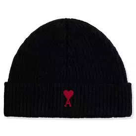 Ami Paris Red ADC Black Beanie Hat