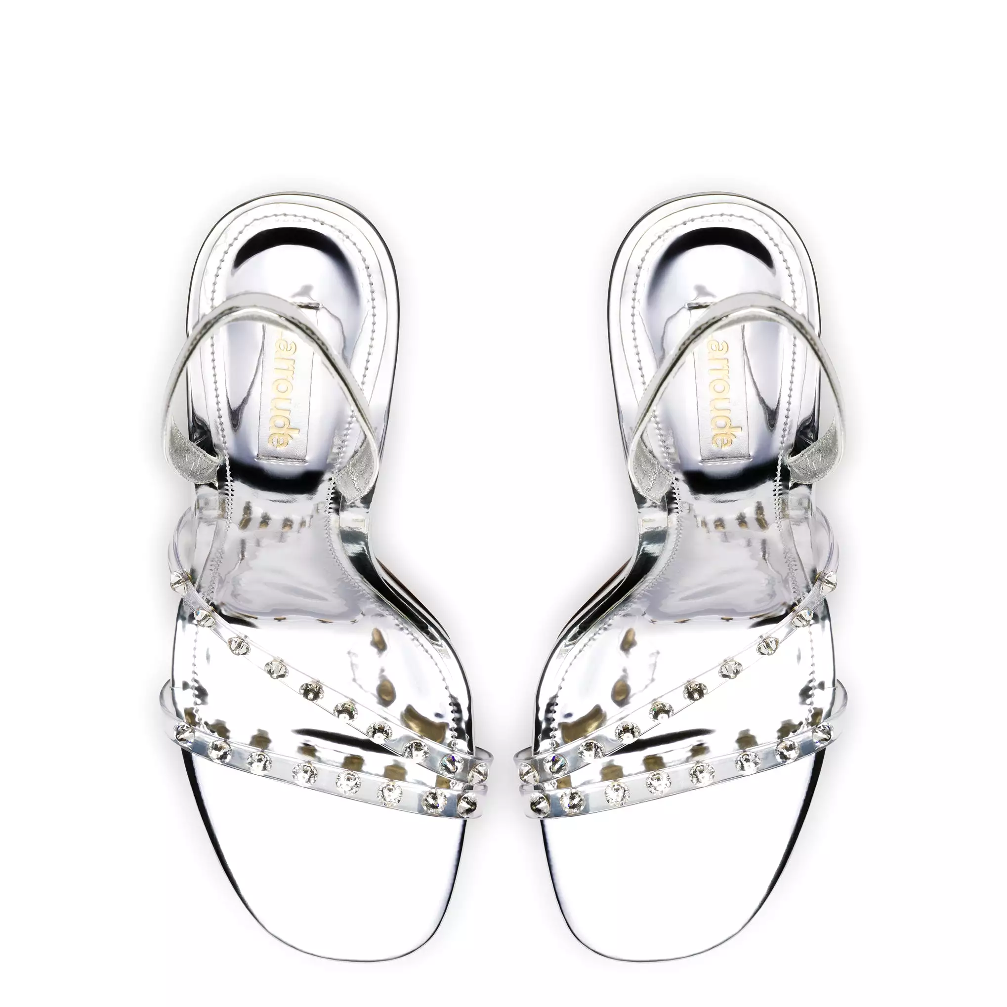 Annie Sandal in Silver Specchio with Swarovski Crystals