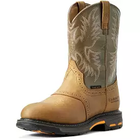 Ariat Men's WorkHog 10 Soft Toe WP Western Work Boot - Aged Bark - 10008633