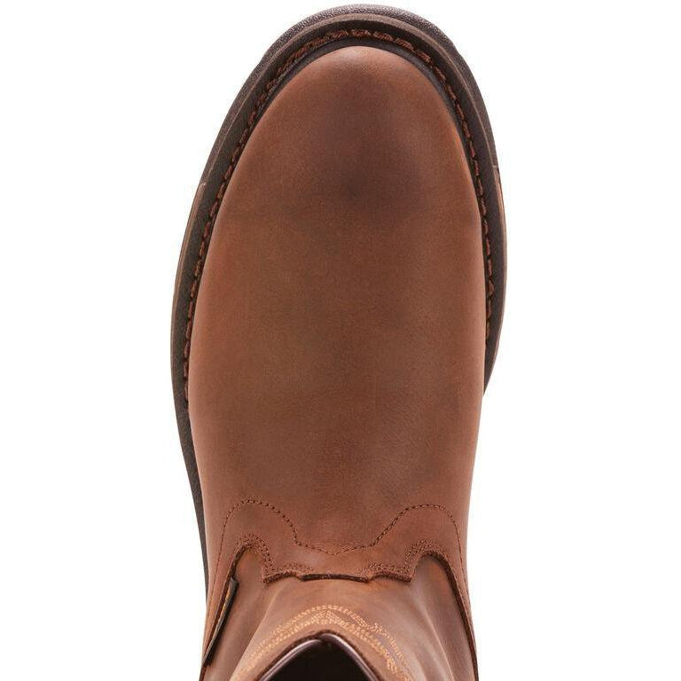 Ariat Men's WorkHog 10 Soft Toe WP Western Work Boot - Oily Brown - 10001198