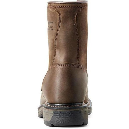 Ariat Men's WorkHog 8 Comp Toe WP Western Work Boot - Oily Brown - 10011943