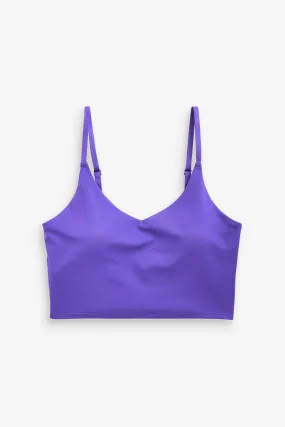 Athleta Purple D-DD Cup Elation V-Neck Crop Low Impact Sports Bra