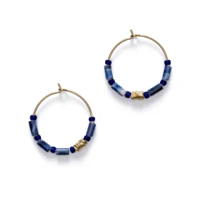 Azzurro Hoops, Gold (pair)