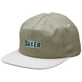 BAKER CAP BRAND LOGO GREEN TAN SNAPBACK