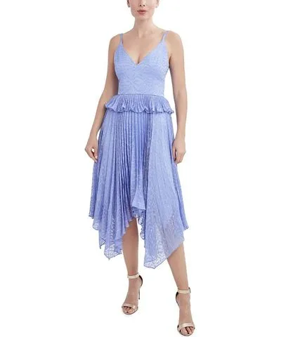 Bcbgmaxazria Womens Pleated Midi Cocktail And Party Dress