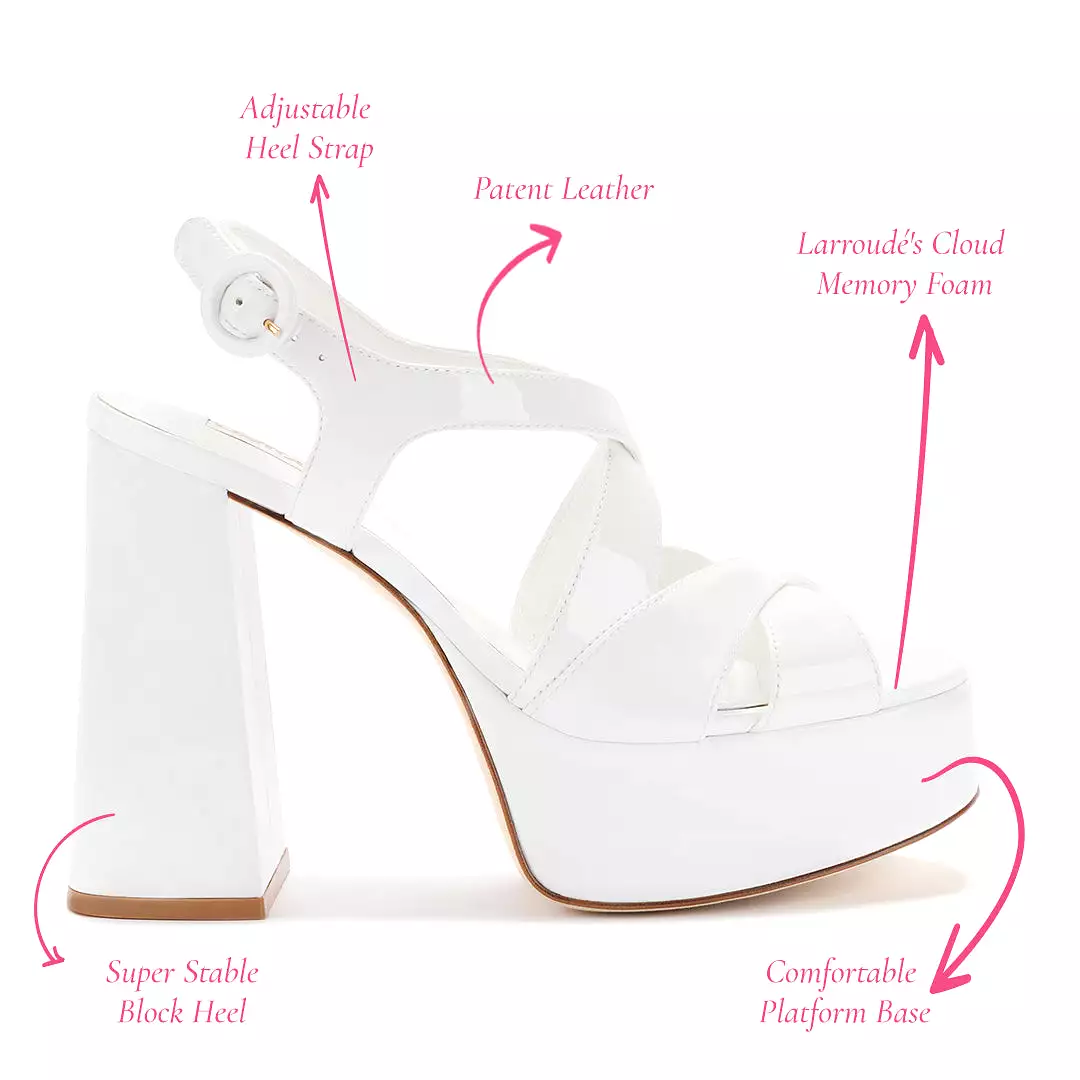 Bee Sandal In White Patent Leather