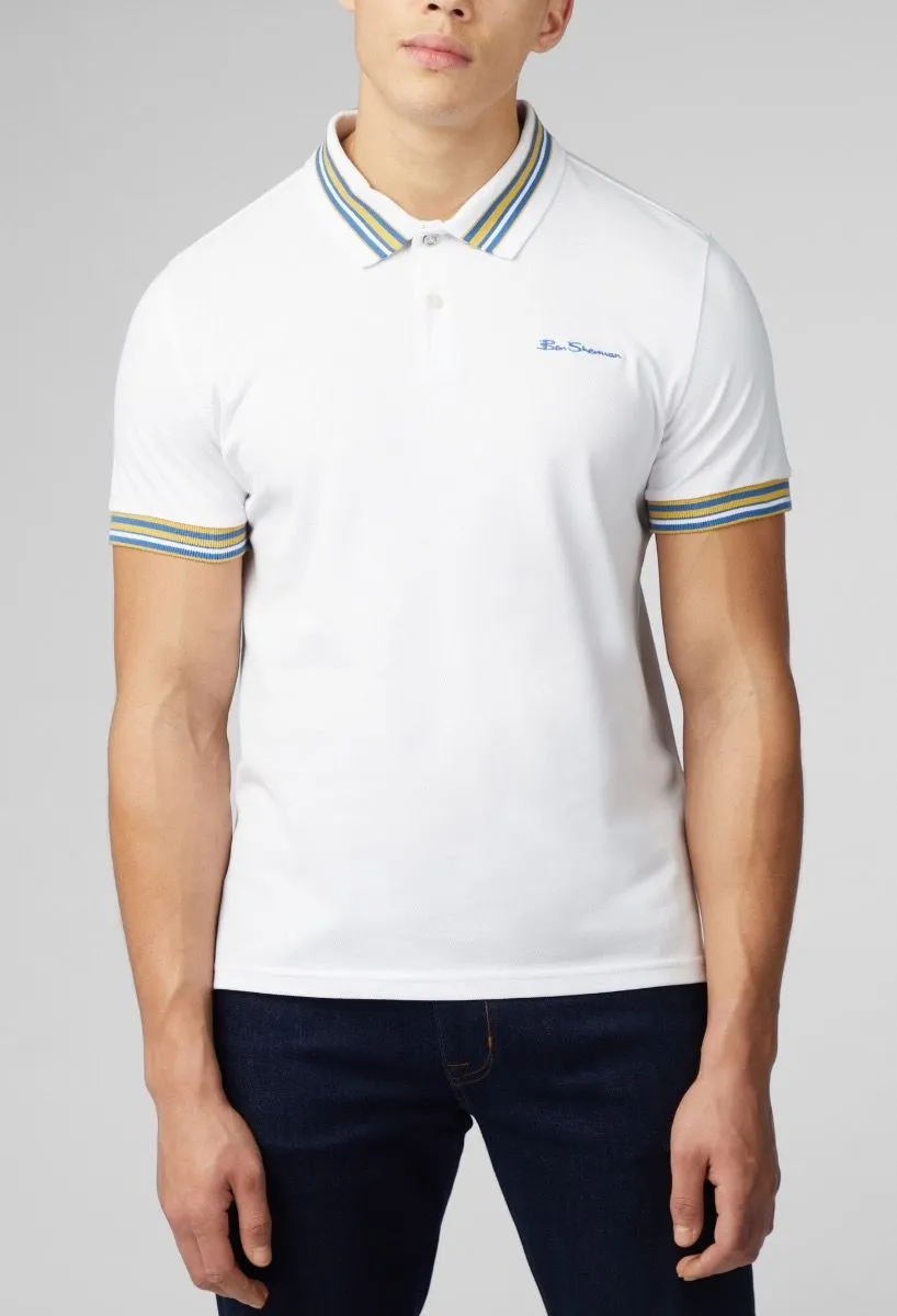 Ben Sherman House Collar Short Sleeve Polo Shirt White