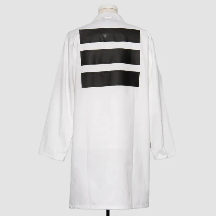 BLACK Comme des Garons Engineer Tarpaulin Stripe Coat (White/Black)