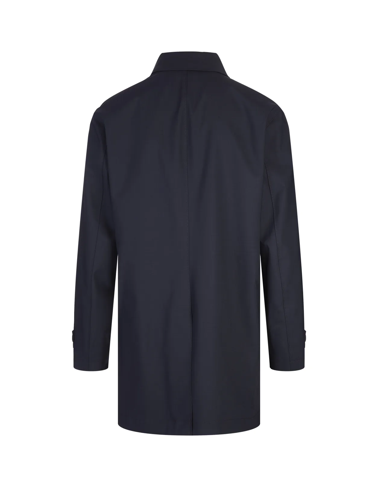 BOSS Dark Blue Wool Blend Waterproof Coat