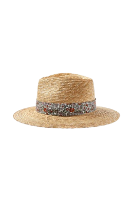 BRIXTON HAT JOANNA SHORT BRIM HONEY/WHITE FLORAL