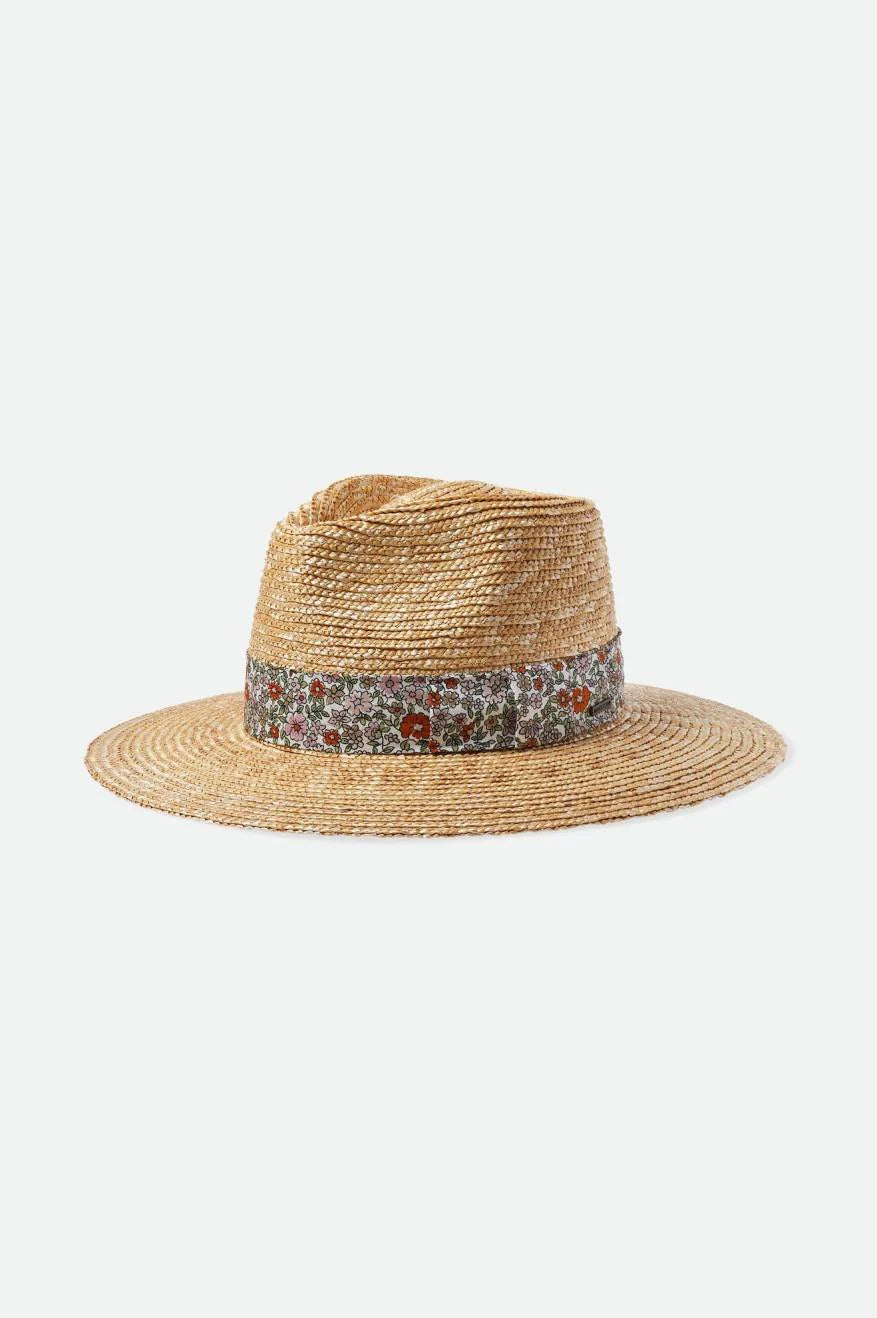 BRIXTON HAT JOANNA SHORT BRIM HONEY/WHITE FLORAL