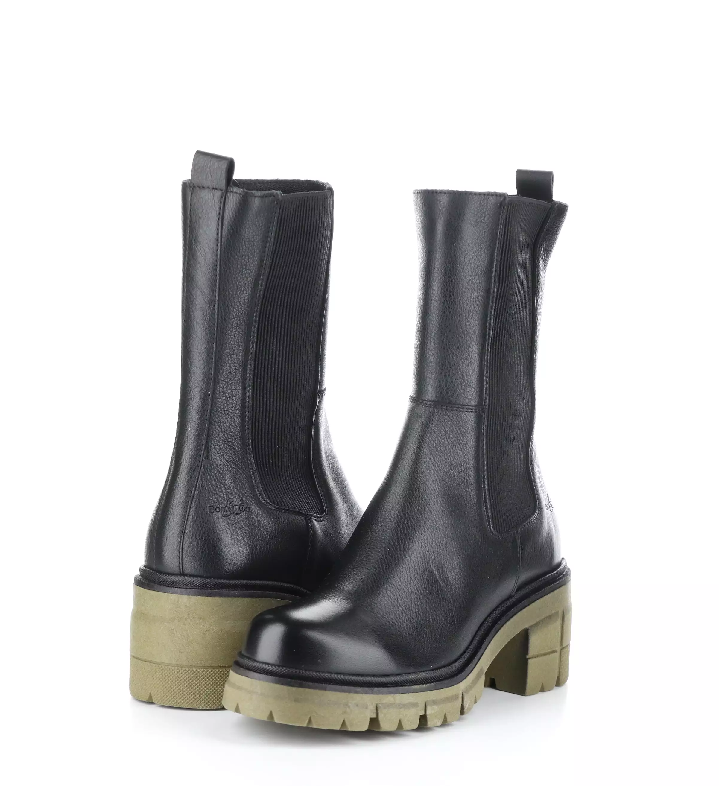 BRUNAS BLACK/KHAKI Elasticated Boots