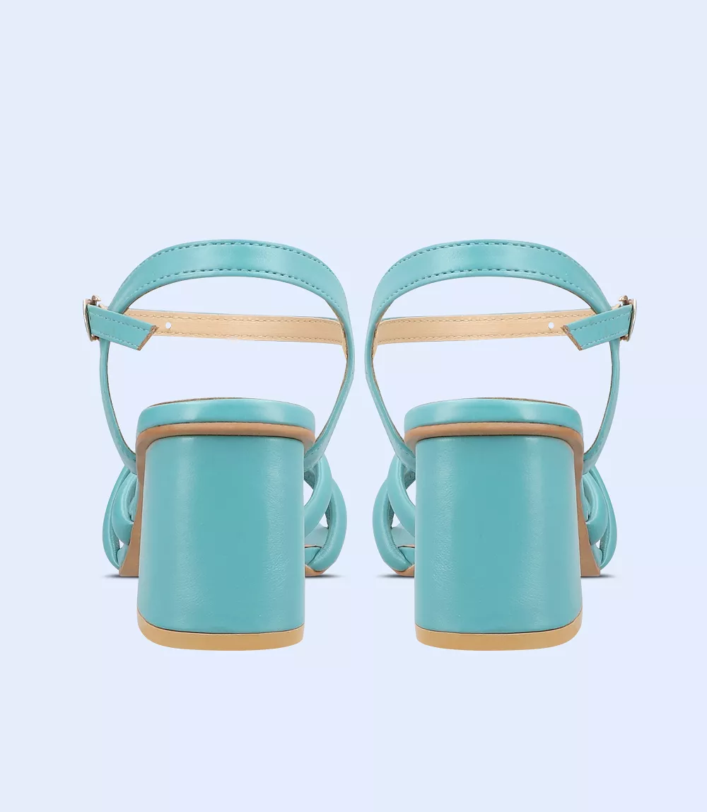 BW9382-TEAL-Women Sandal Heel