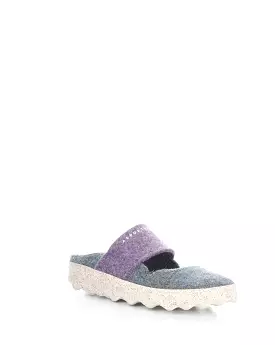 CANU185ASP 009 GREY BLUE/PURPLE Round Toe Mules