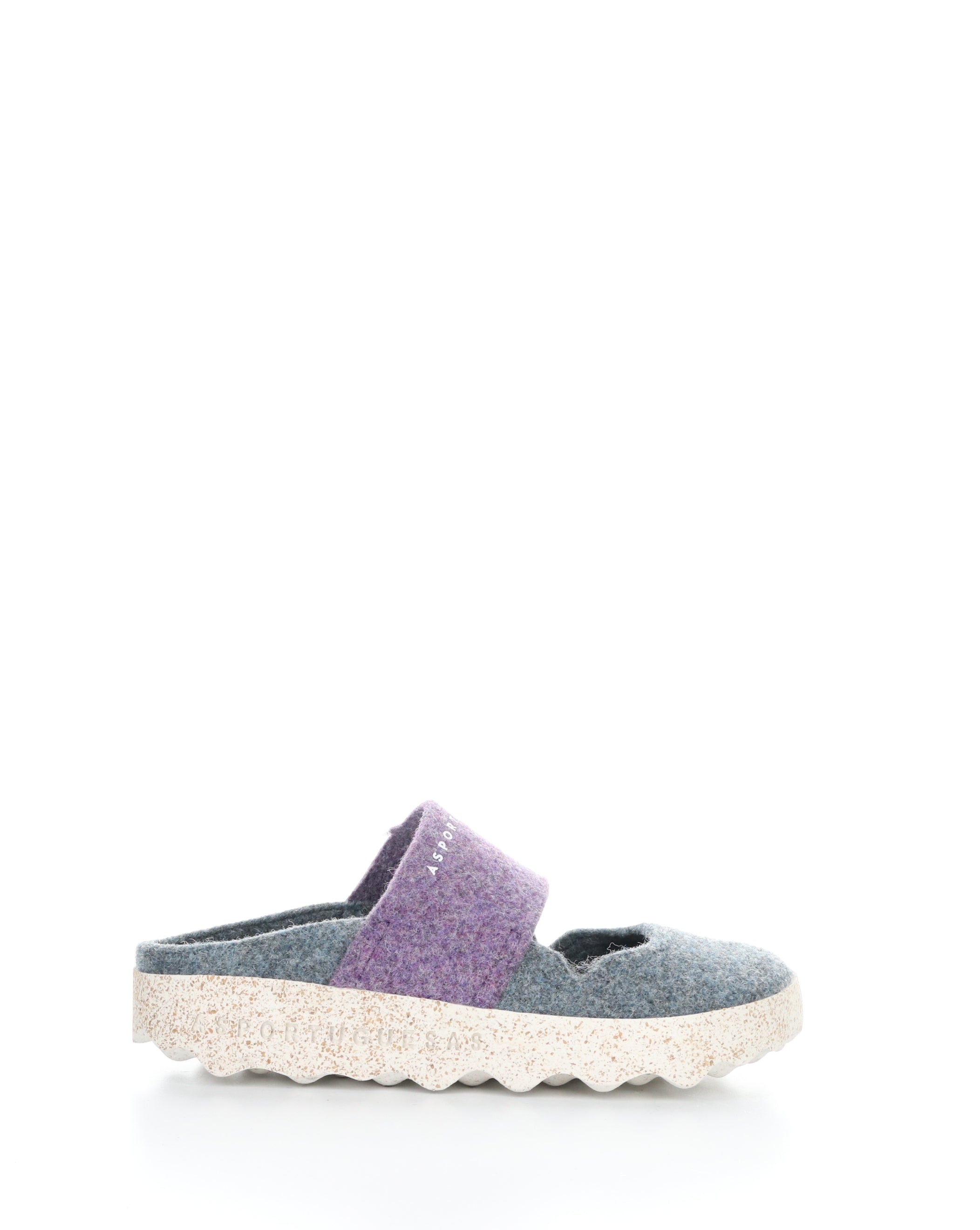 CANU185ASP 009 GREY BLUE/PURPLE Round Toe Mules