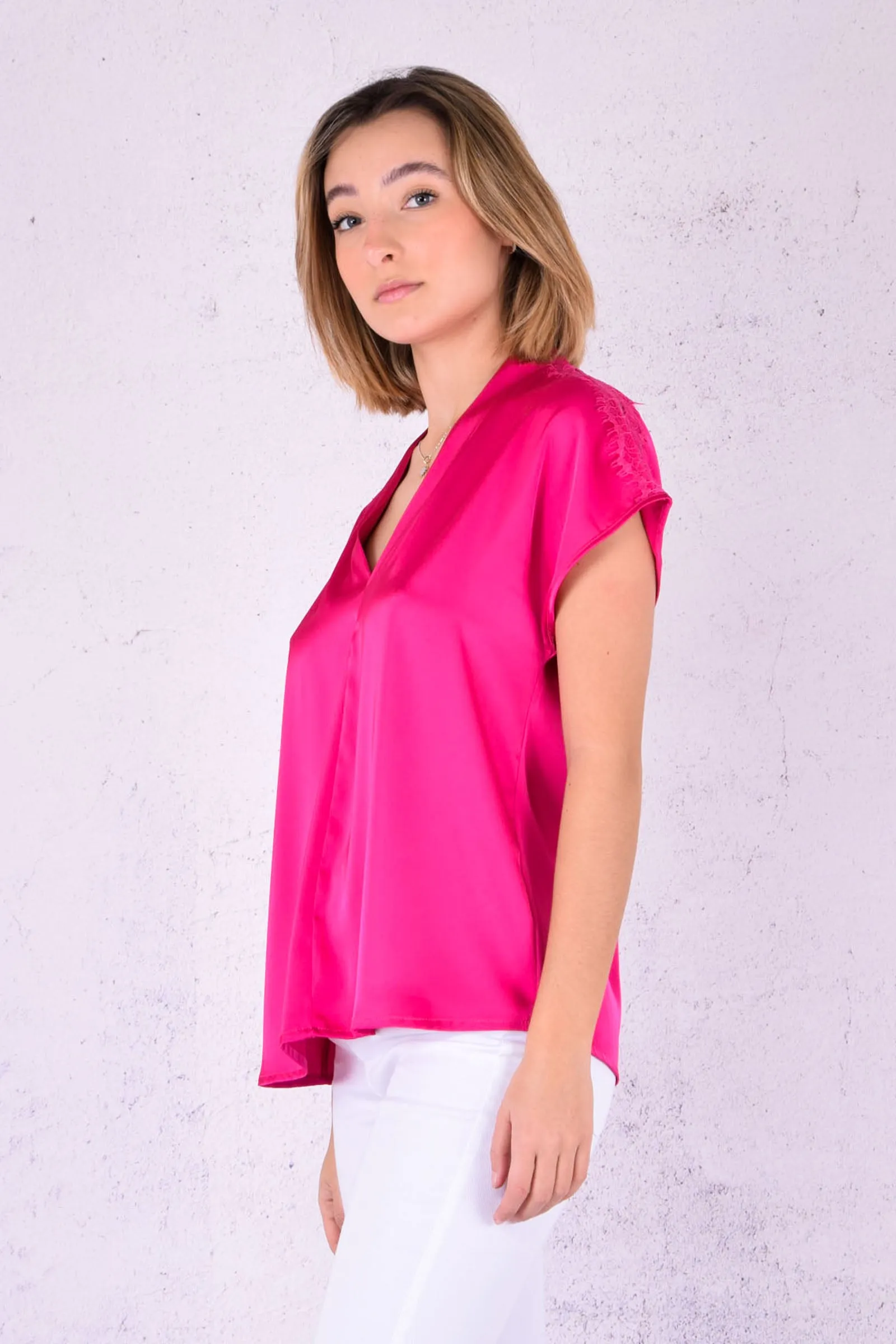 Casacca Inserto Pizzo Magenta