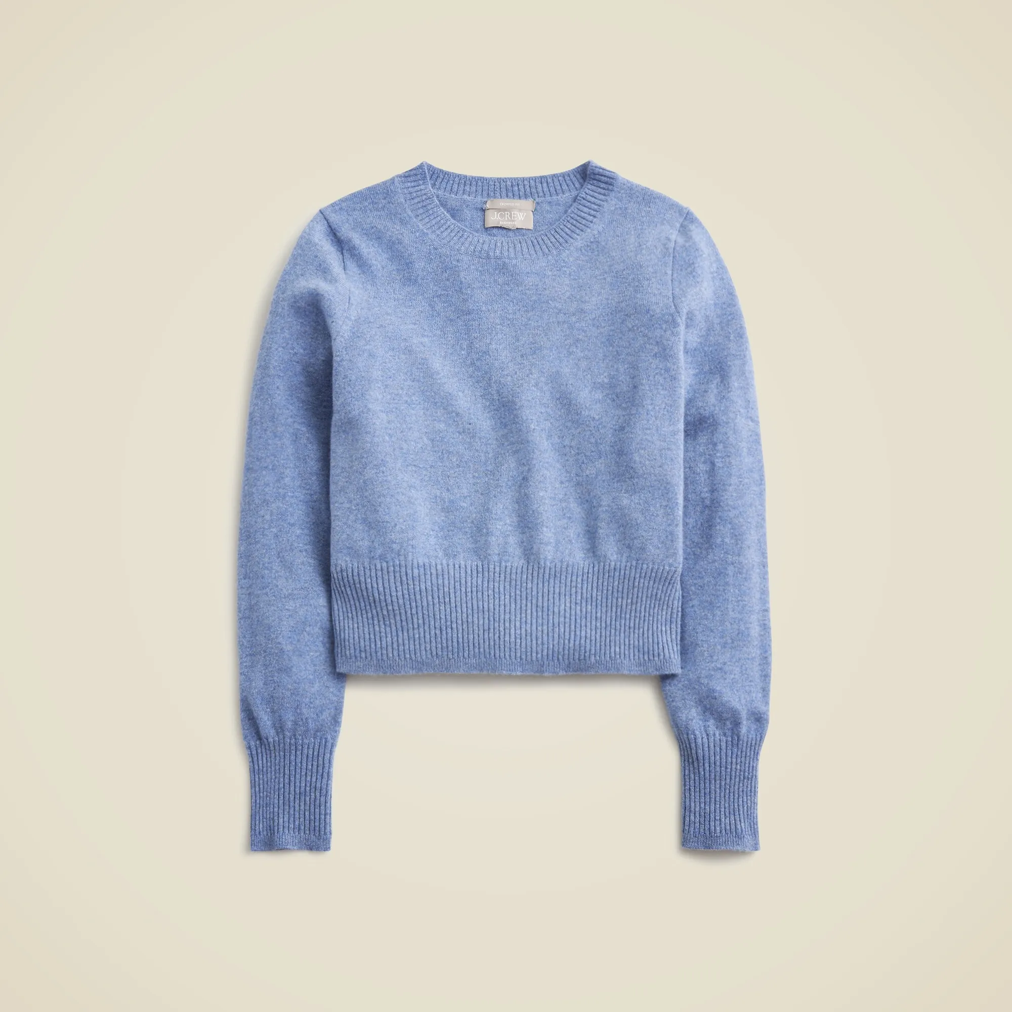 Cashmere shrunken crewneck sweater