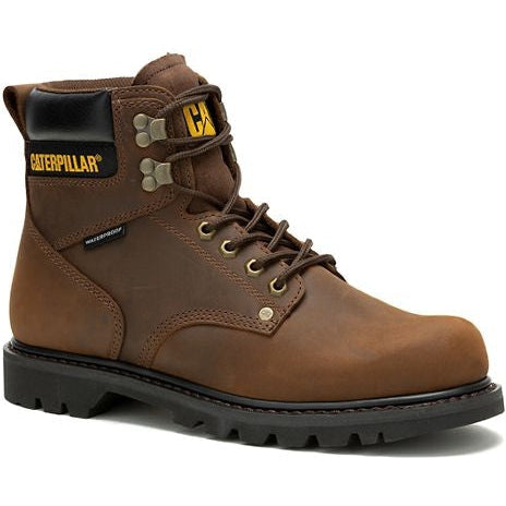 Cat Men's Second Shift Soft Toe WP Slip Resist Work Boot -Brown- P51086