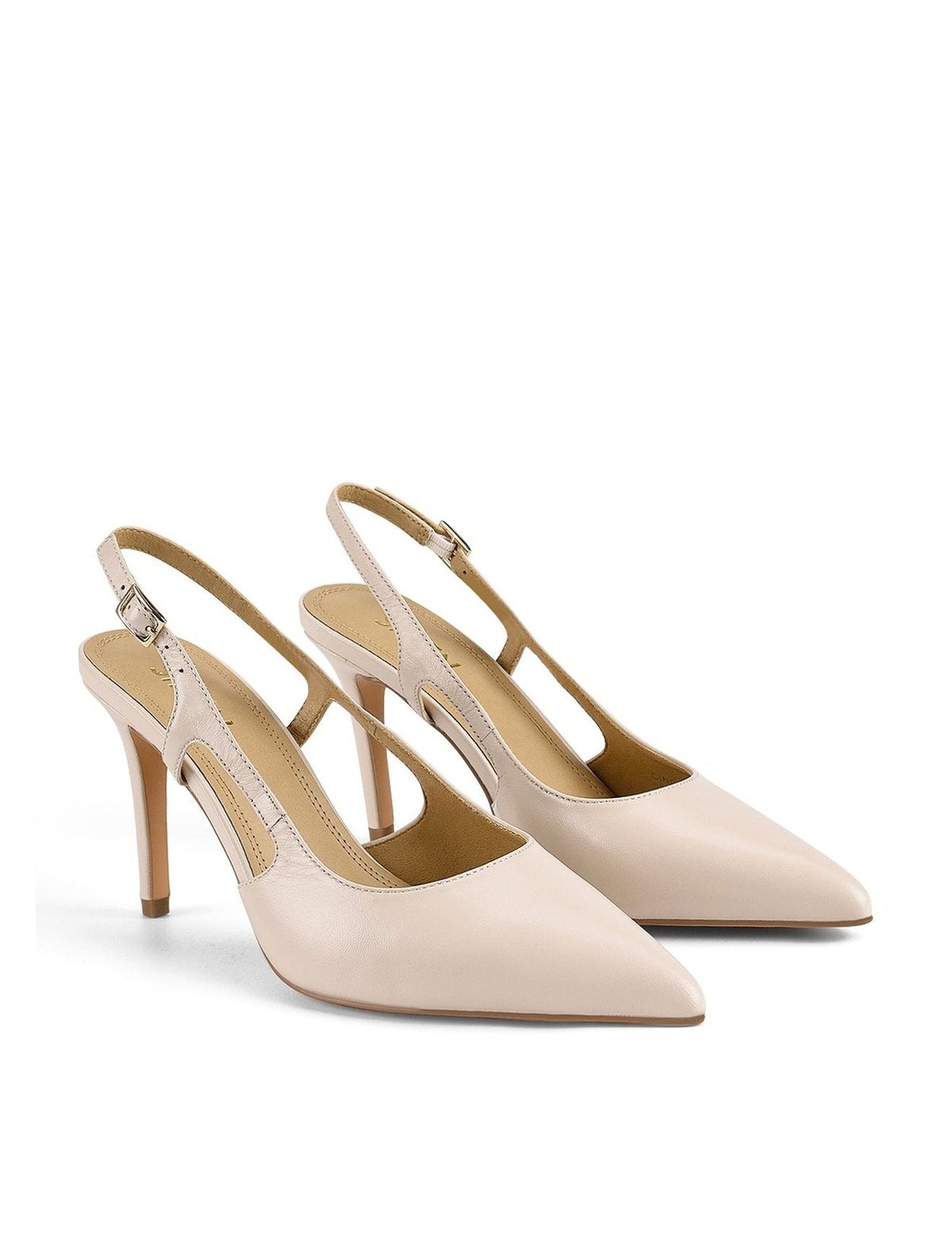 Cinch Slingback Heel - Bone Leather