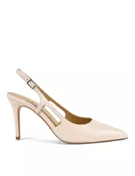 Cinch Slingback Heel - Bone Leather