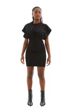 Cinched SL Tommy Mini Dress - Black