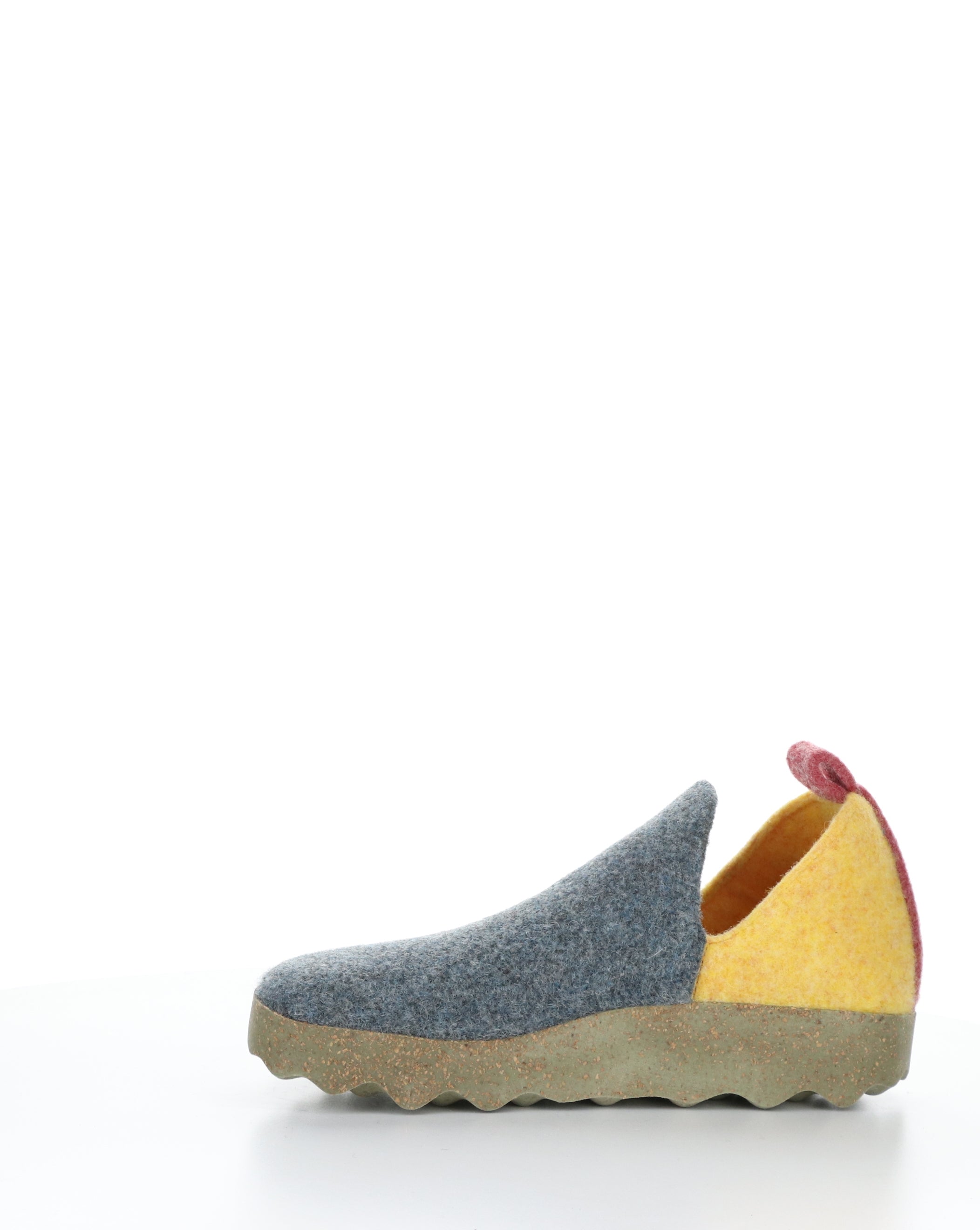 CITY086ASP 019 GREY BLUE/YELLOW Round Toe Shoes