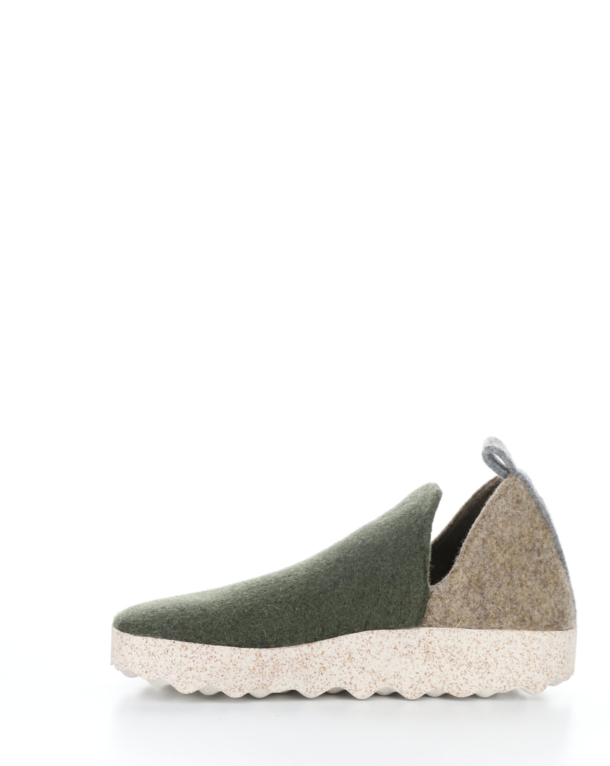 CITY089ASPM 006 MILITARY GREEN/TAUPE Round Toe Shoes