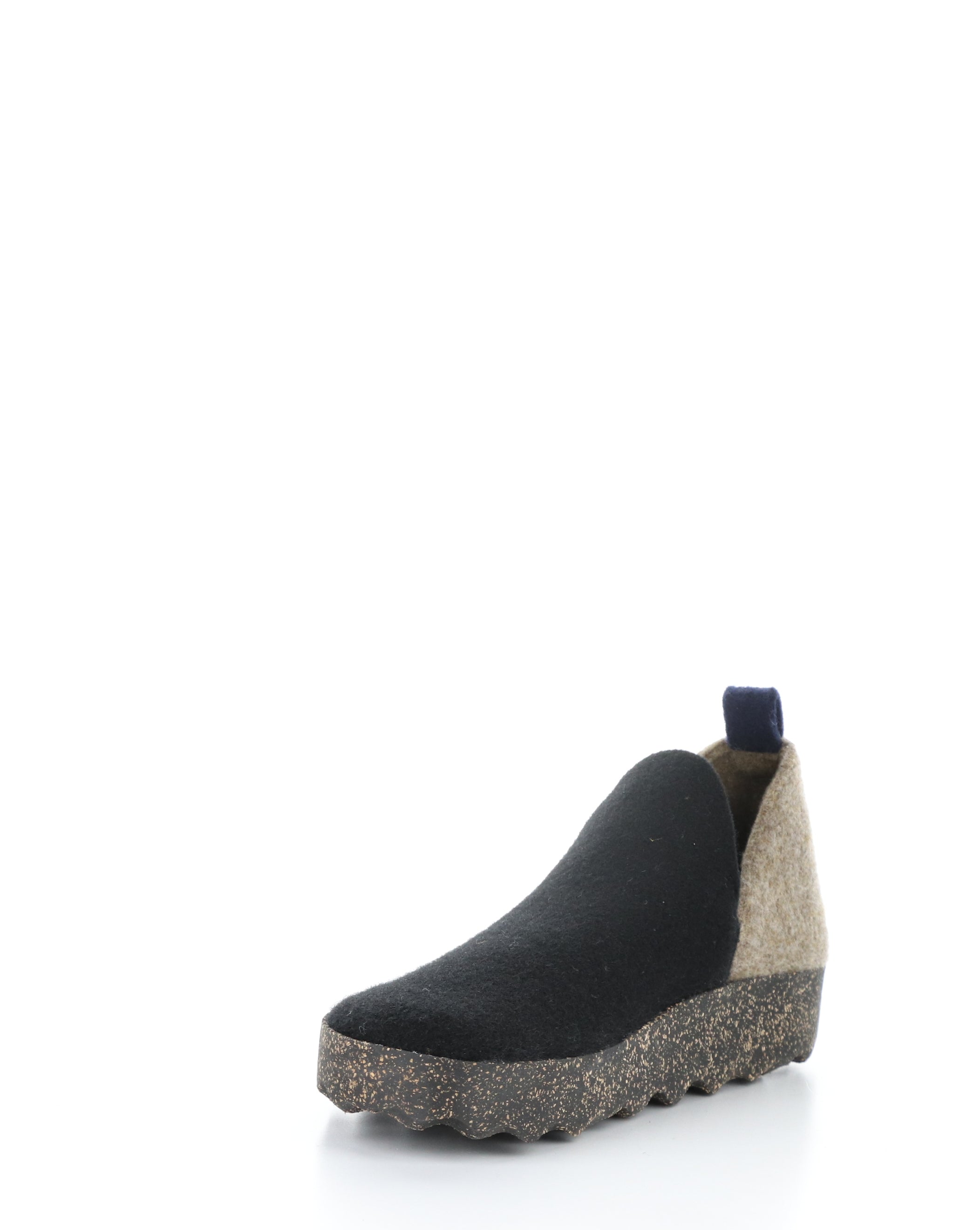 CITY089ASPM 009 BLACK/TAUPE Round Toe Shoes