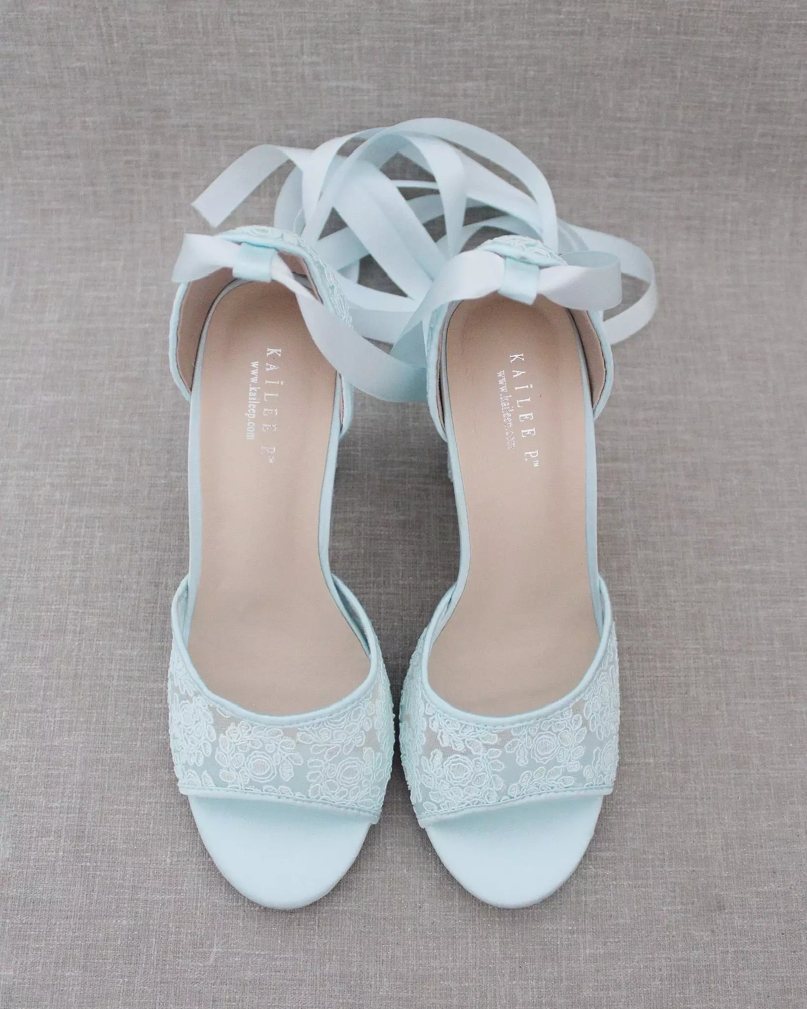 Crochet Lace Block Heel Sandals with Ballerina Lace Up