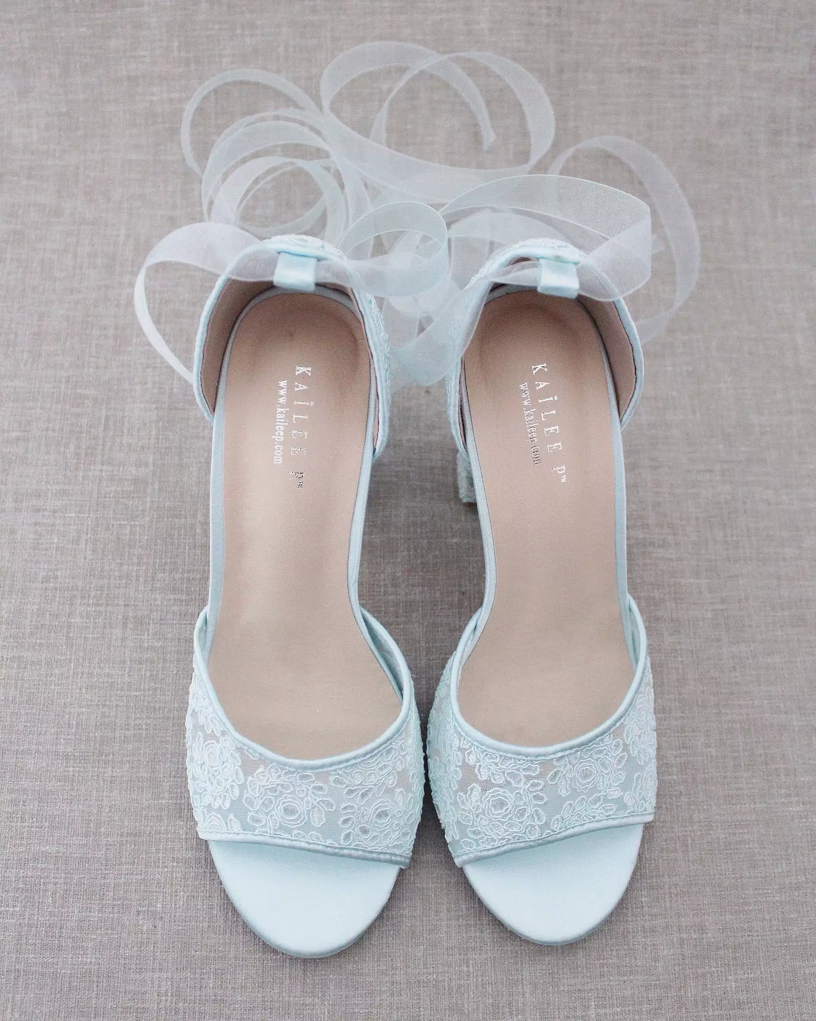 Crochet Lace Block Heel Sandals with Ballerina Lace Up