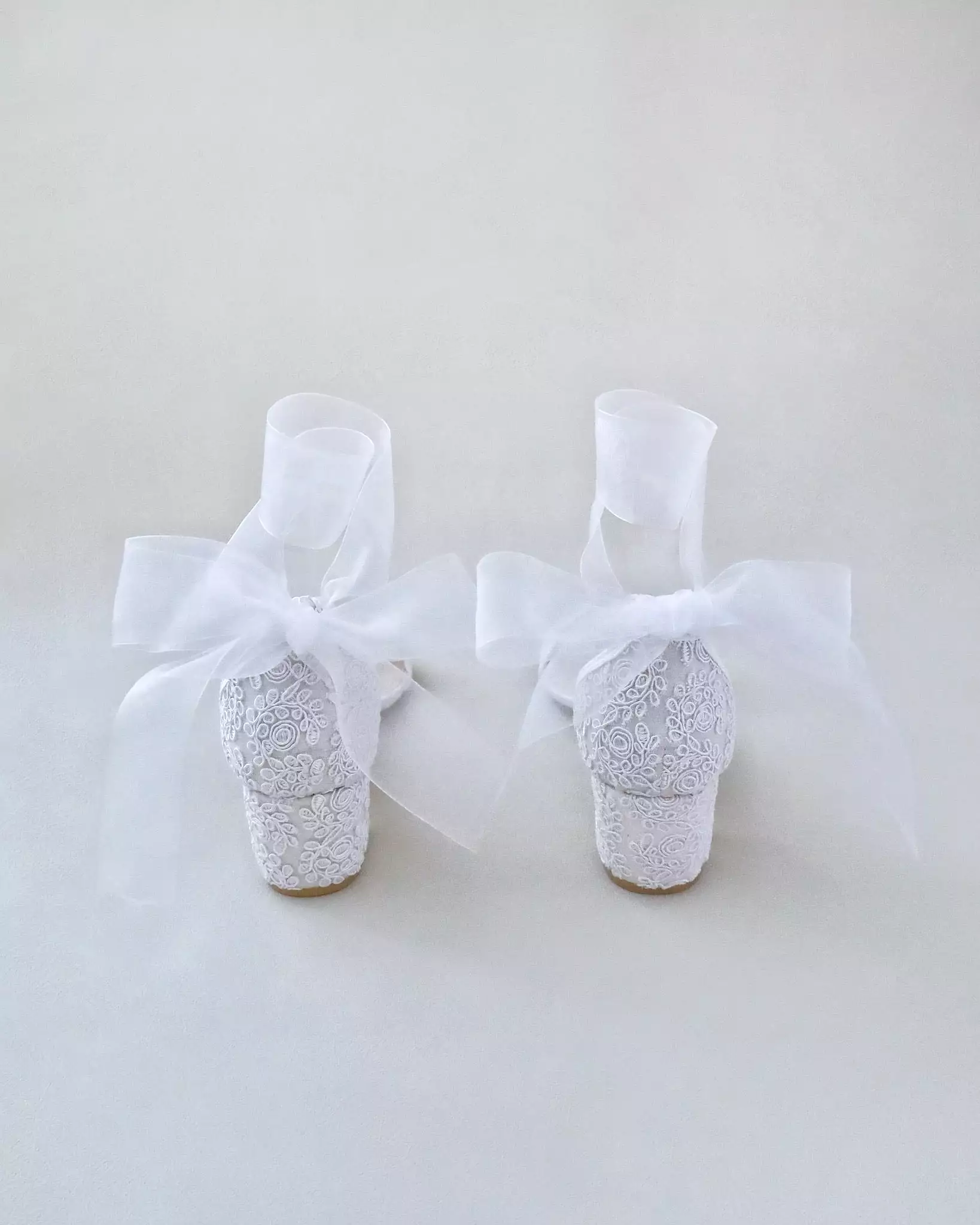 Crochet Lace Block Heel Wedding Sandals with Wrapped Ankle Tie