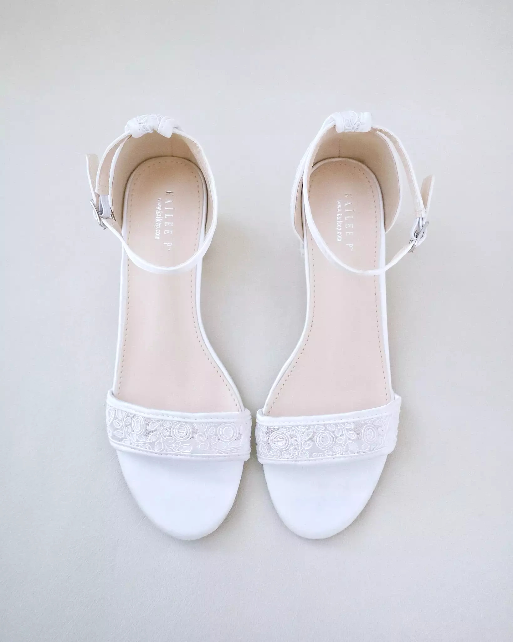 Crochet Lace Block Heel Wedding Sandals