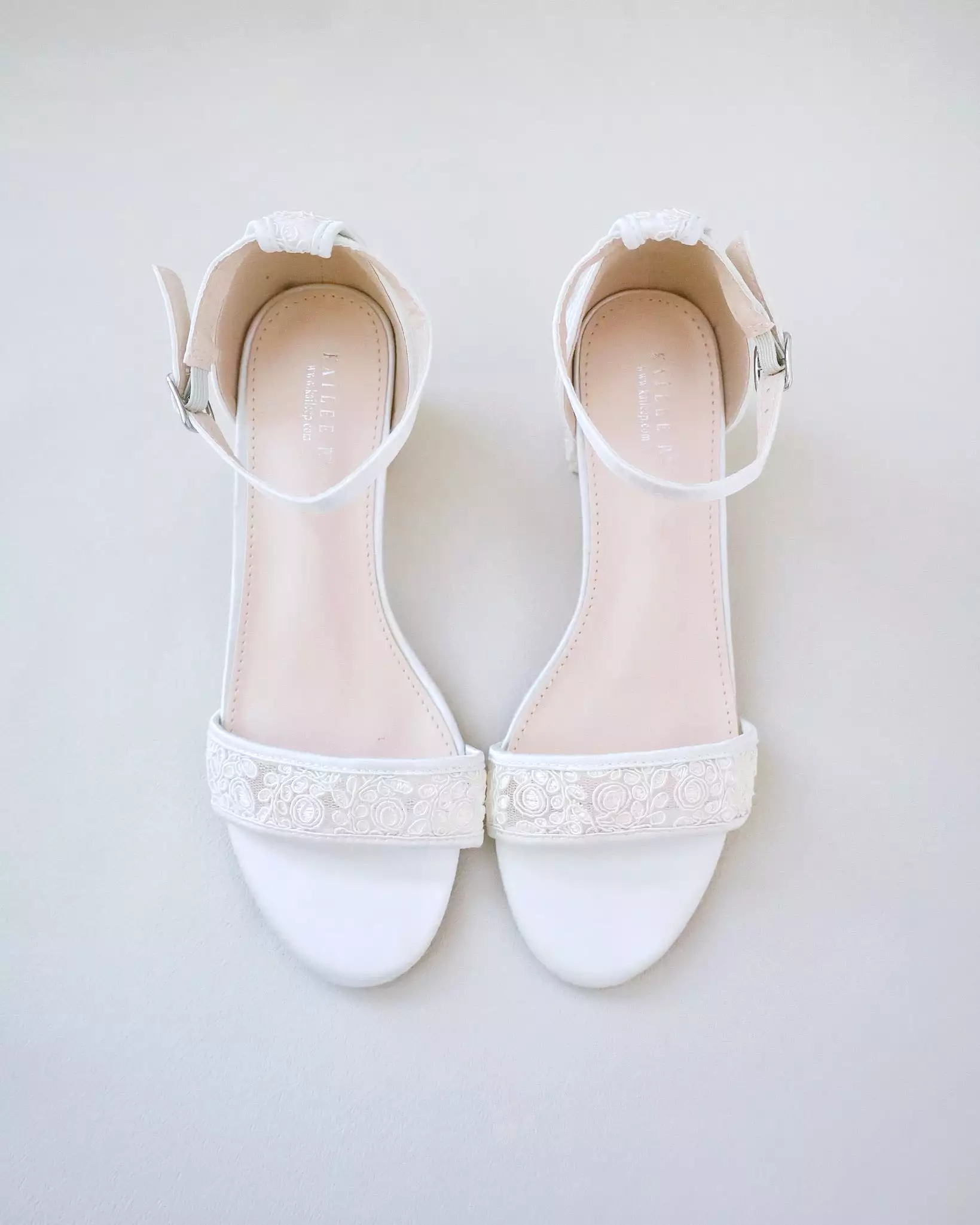 Crochet Lace Block Heel Wedding Sandals