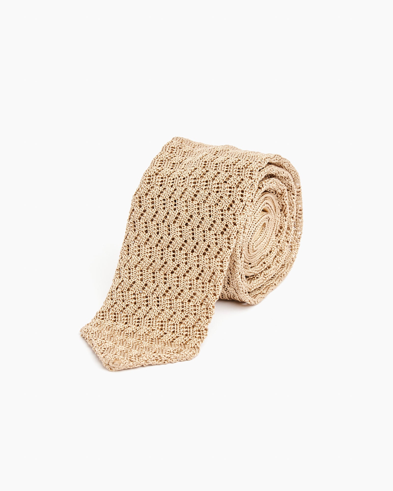 Crochet Tie in Taupe