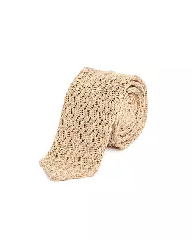 Crochet Tie in Taupe