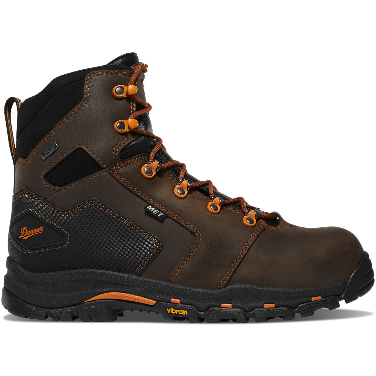 Danner Men's Vicious 6 Safety Toe WP Slip Resist Work Boot -Brown- 13880