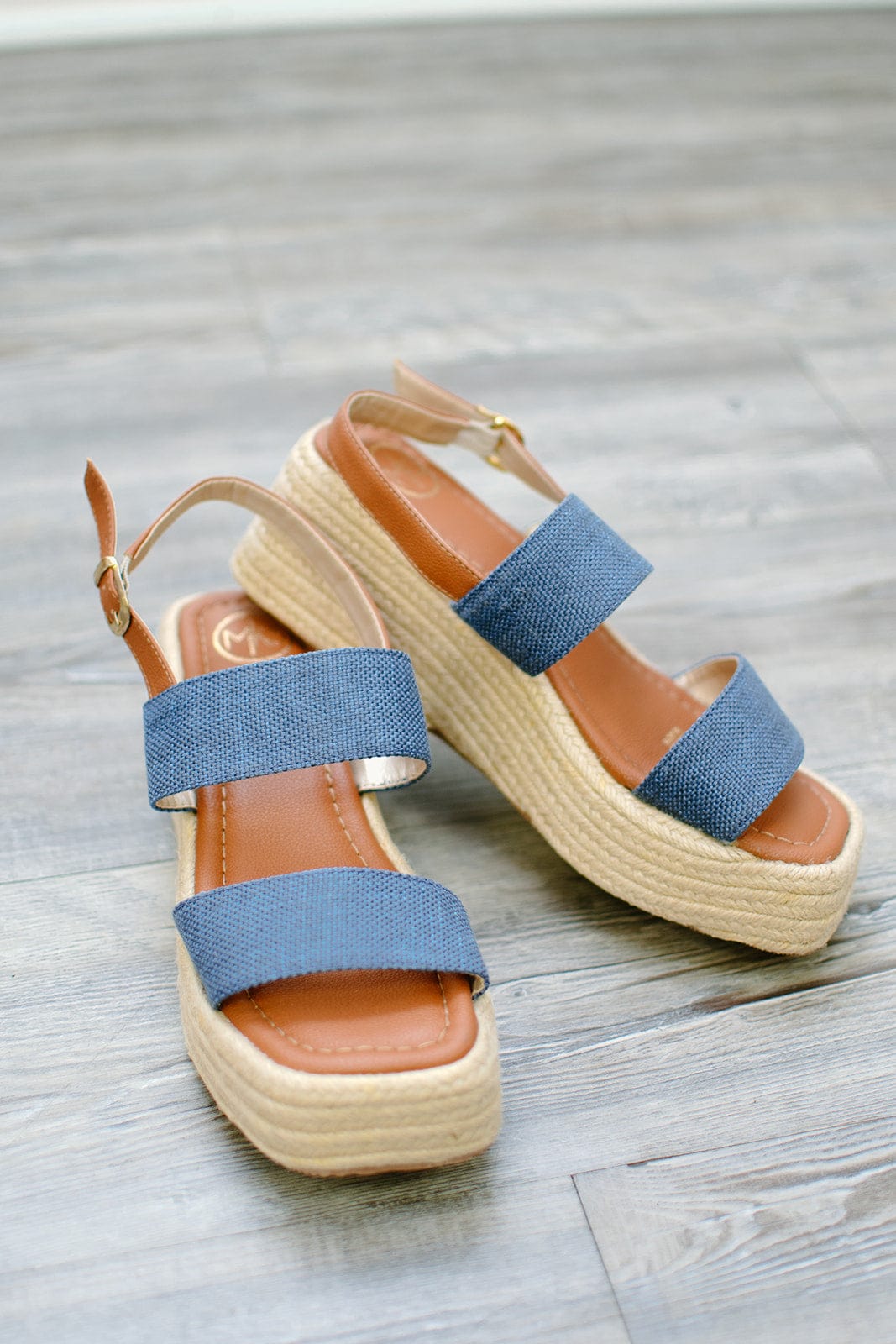 Denim Platform Espadrille Sandals