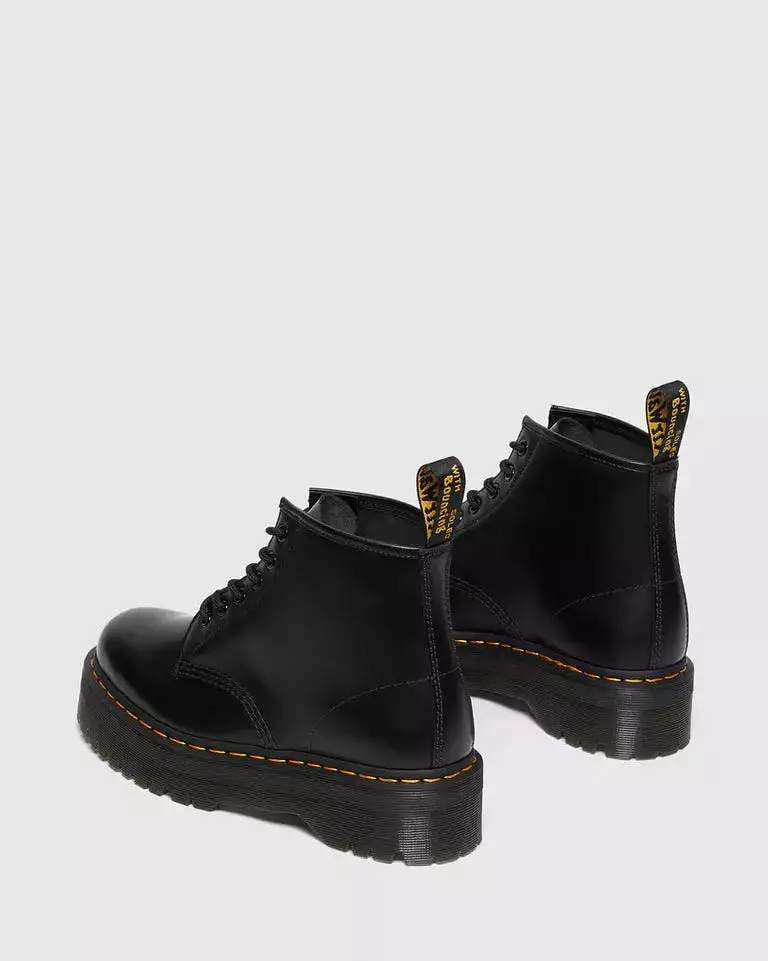 Doc Martens UNISEX 101 SMOOTH LEATHER PLATFORM ANKLE BOOTS (Black)