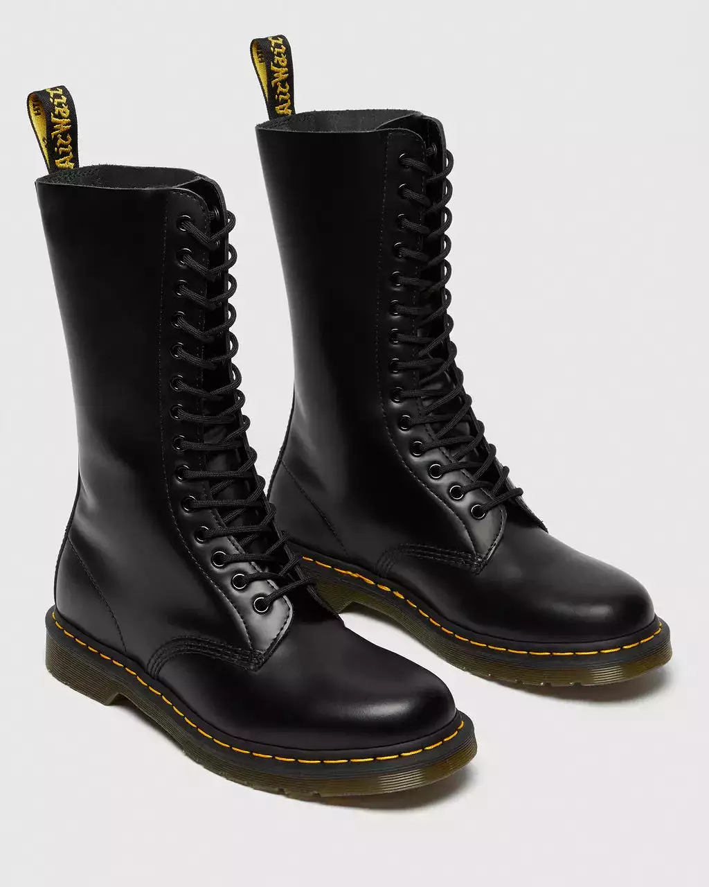 Doc Martens UNISEX 1490 SMOOTH LEATHER MID CALF BOOTS (BLACK SMOOTH)