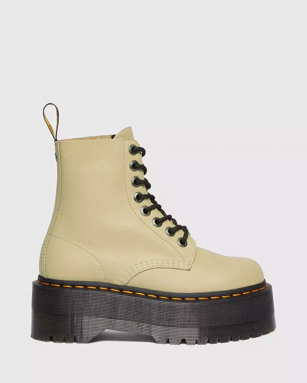 Doc Martens Women's 1460 PASCAL MAX LEATHER PLATFORM BOOTS (Pale Olive)