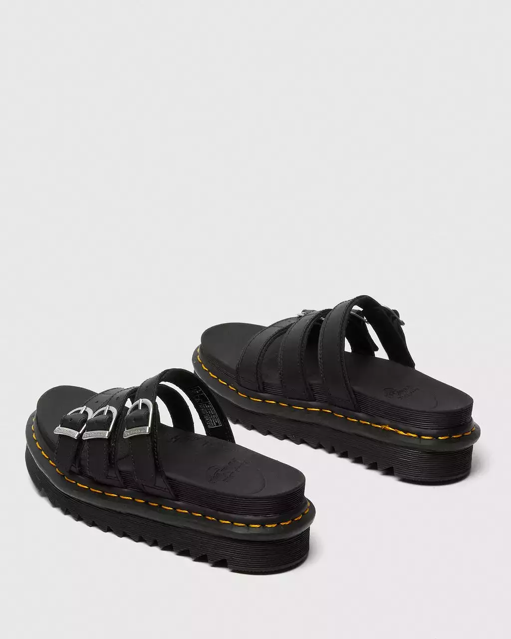 Doc Martens Women's BLAIRE LEATHER SLIDE SANDALS (Black Hydro)