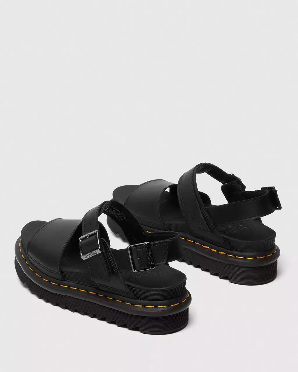 Doc Martens Women's VOSS LEATHER STRAP SANDALS (Black/Black Hydro)