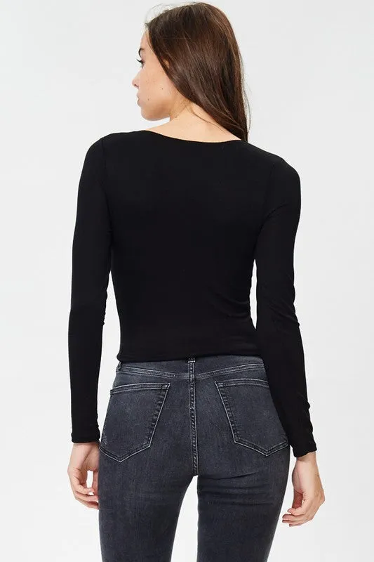 Double Layered V-Neck Crop Top