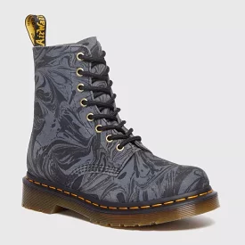 Dr. Martens Women's 1460 Pascal - Black+Grey Marbled Suede