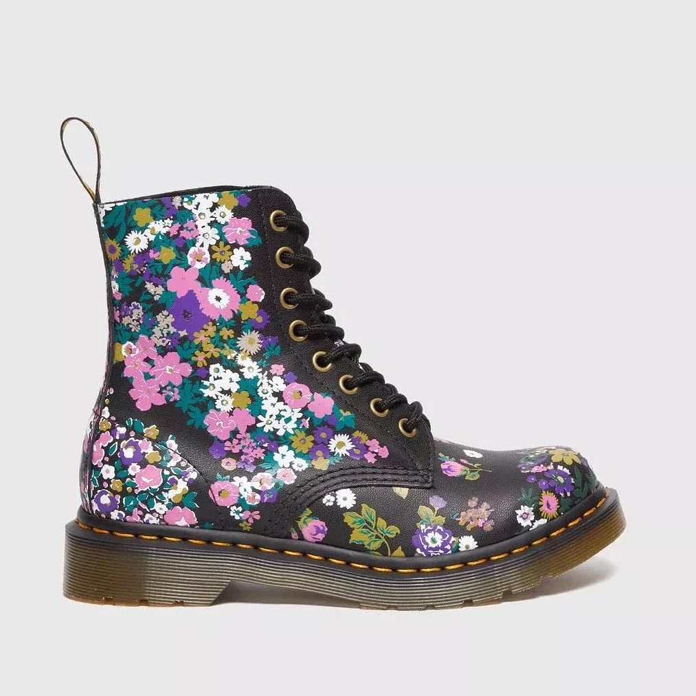 Dr. Martens Women's 1460 Pascal - Black+Multi Vintage Floral Backhand